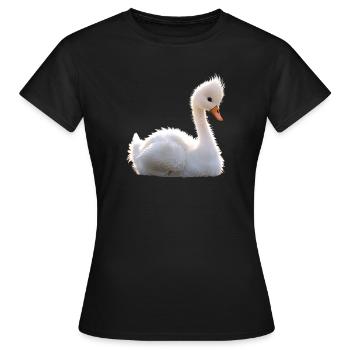 Swan Mute Swan Goose Duck Swan White Swans - Women's T-Shirt - black - Front - AI Model Female 172 dark (172cm)