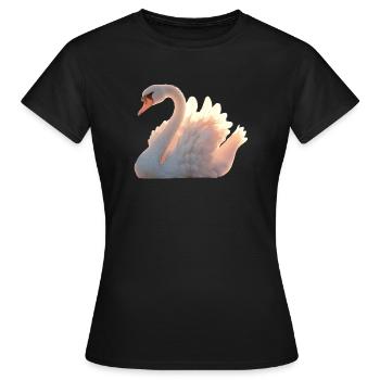 Swan Mute Swan Goose Duck Swan White Swans - Women's T-Shirt - black - Front - AI Model Female 172 dark (172cm)