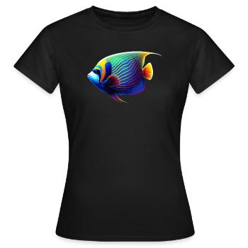Poisson ange empereur - T-shirt Femme - noir - Devant - AI Model Female 172 dark (172cm)
