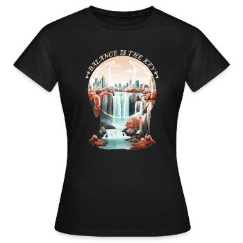 Balance is key - Women's T-Shirt - black - Front - AI Model Female 172 dark (172cm)