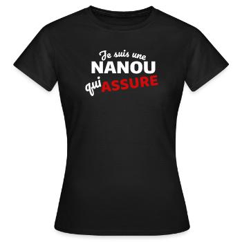 Ich bin ein Nanou, der liefert - Frauen T-Shirt - Schwarz - Vorne - AI Model Female 172 dark (172cm)
