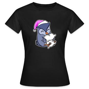 Owl Tired Sleeping Sleep Girl - Women's T-Shirt - black - Front - AI Model Female 172 dark (172cm)