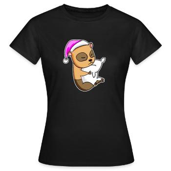 Guinea Pig Tired Sleeping Sleeping Girl - Women's T-Shirt - black - Front - AI Model Female 172 dark (172cm)