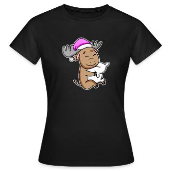Moose Tired Sleeping Sleeping Girl - Women's T-Shirt - black - Front - AI Model Female 172 dark (172cm)