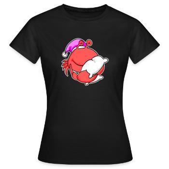 Crab Tired Sleeping Out Sleeping Girl - Women's T-Shirt - black - Front - AI Model Female 172 dark (172cm)