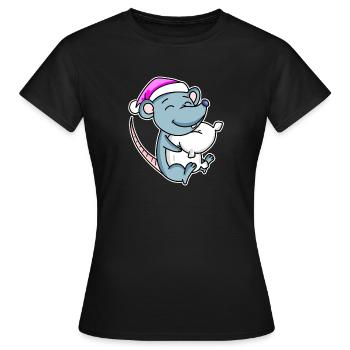 Mouse Tired Sleeping Sleep Girl - Women's T-Shirt - black - Front - AI Model Female 172 dark (172cm)