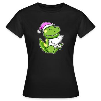 Dinosaur Tired Sleeping Sleeping Girl - Women's T-Shirt - black - Front - AI Model Female 172 dark (172cm)