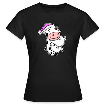 Cow Tired Sleeping Sleeping Girl - Women's T-Shirt - black - Front - AI Model Female 172 dark (172cm)