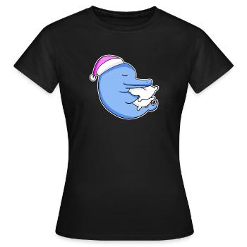 Dolphin Tired Sleeping Sleeping Girl - Women's T-Shirt - black - Front - AI Model Female 172 dark (172cm)