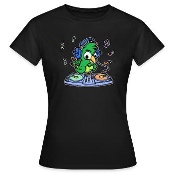 Perroquet, Oiseau, Animal, Amoureux Des Oiseaux, Amoureux Des Animaux - T-shirt Femme - noir - Devant - AI Model Female 172 dark (172cm)