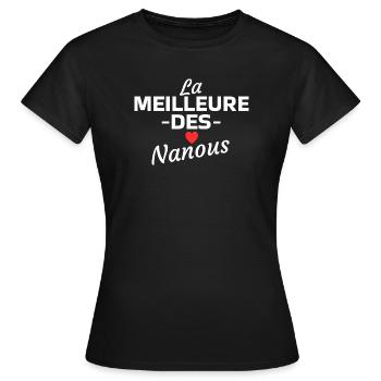 La Meilleure des Nanous - T-shirt Femme - noir - Devant - AI Model Female 172 dark (172cm)
