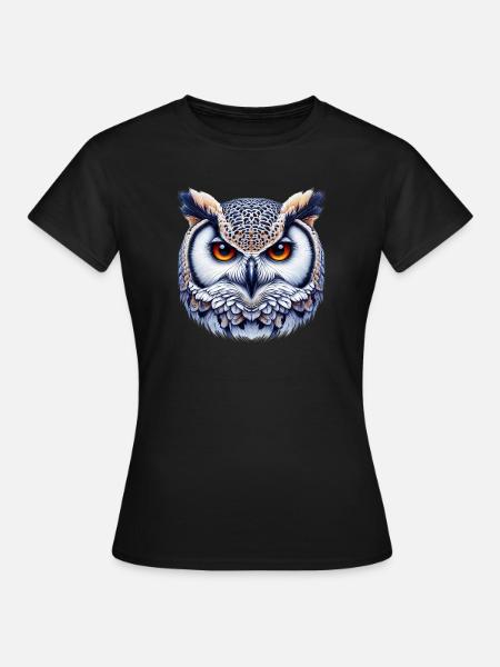 Eule - Frauen T-Shirt - Schwarz