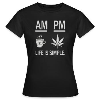 Coffee and weed - Women's T-Shirt - black - Front - AI Model Female 172 dark (172cm)