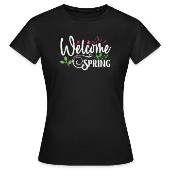Welcome Spring - Women's T-Shirt - black - Front - AI Model Female 172 dark (172cm)