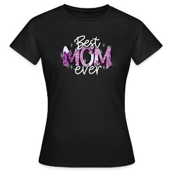 La meilleure maman de tous les temps fleurs fête des mères lettrage amour maman - T-shirt Femme - noir - Devant - AI Model Female 172 dark (172cm)