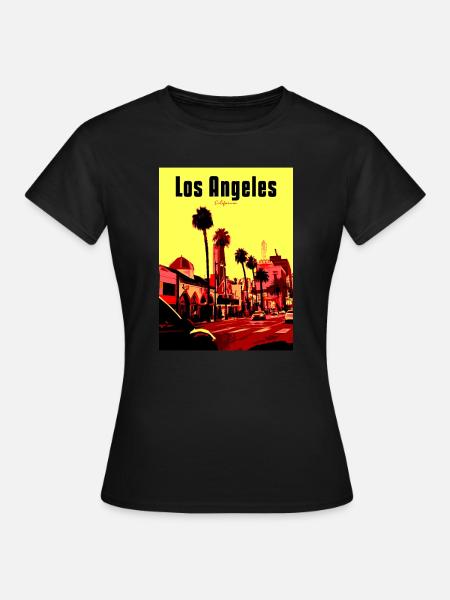 Los Angeles PopArt Street Scene - Women's T-Shirt - black