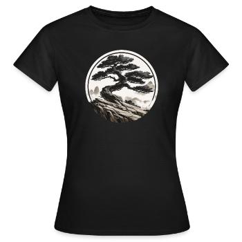 Paysage Asiatique - T-shirt Femme - noir - Devant - AI Model Female 172 dark (172cm)