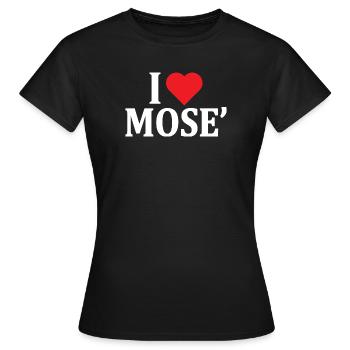 T-Shirt I love Moses T-Shirt Geschenkidee - Frauen T-Shirt - Schwarz - Vorne - AI Model Female 172 dark (172cm)