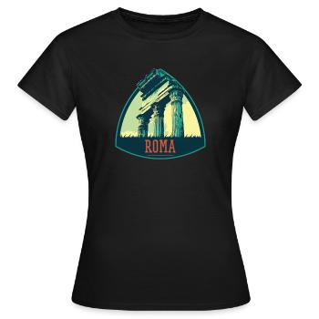 Illustration antiker Ruinen in Rom - Frauen T-Shirt - Schwarz - Vorne - AI Model Female 172 dark (172cm)