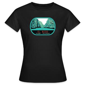 Vue panoramique d'El Nido ile de Palawan - T-shirt Femme - noir - Devant - AI Model Female 172 dark (172cm)