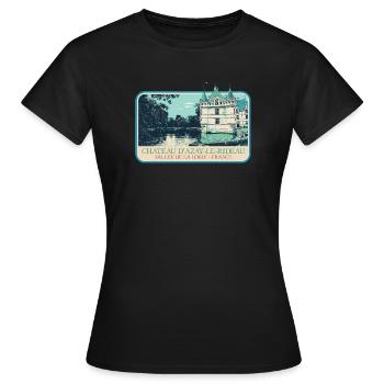 Château d'Azay-le-Rideau, Vallée de la Loire - T-shirt Femme - noir - Devant - AI Model Female 172 dark (172cm)