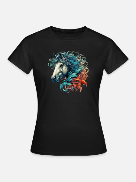 Pferd - Frauen T-Shirt - Schwarz