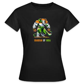 Inde Drapeaux nationaux des éléphants - T-shirt Femme - noir - Devant - AI Model Female 172 dark (172cm)