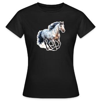 Cheval sauvage - T-shirt Femme - noir - Devant - AI Model Female 172 dark (172cm)