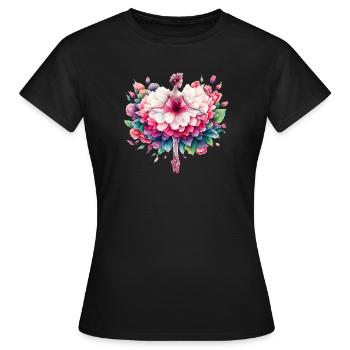 Balletttänzerin mit Tutu - Frauen T-Shirt - Schwarz - Vorne - AI Model Female 172 dark (172cm)