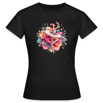 Balletttänzerin mit Tutu - Frauen T-Shirt - Schwarz - Vorne - AI Model Female 172 dark (172cm)