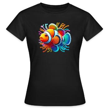 Poisson-clown - T-shirt Femme - noir - Devant - AI Model Female 172 dark (172cm)