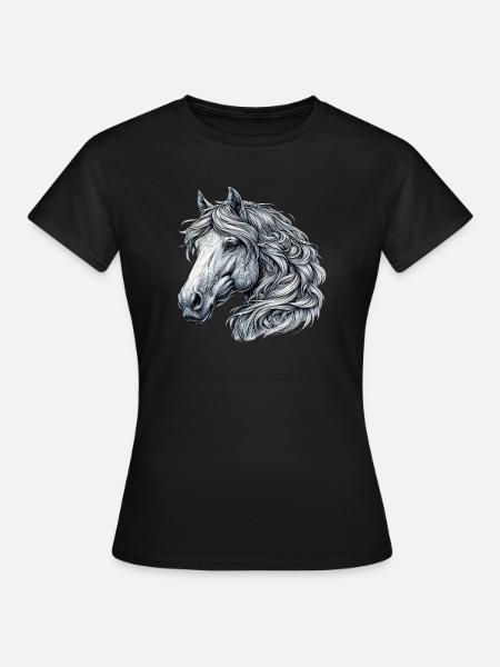 Pferd - Frauen T-Shirt - Schwarz