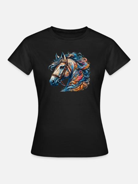 Pferd - Frauen T-Shirt - Schwarz