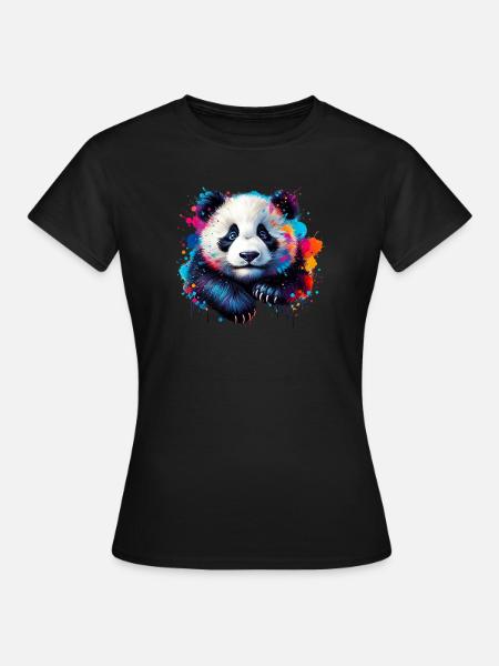 Panda - Frauen T-Shirt - Schwarz