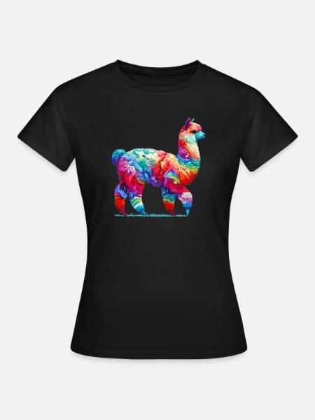Alpaka - Frauen T-Shirt - Schwarz