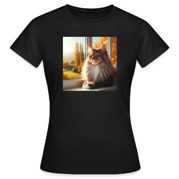 Maine Coon - Le roi des chats - T-shirt Femme - noir - Devant - AI Model Female 172 dark (172cm)