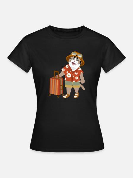 Humeur de voyage de chat - T-shirt Femme - noir
