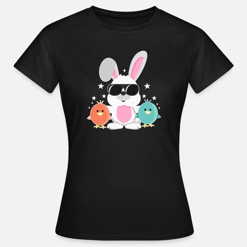 Bunny with Sunglasses, Chick, Rabbit, Easter Bunny - Women's T-Shirt - black
