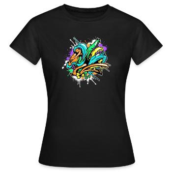 Art Graffiti Street Art Wildstyle pulvérisateur - T-shirt Femme - noir - Devant - AI Model Female 172 dark (172cm)