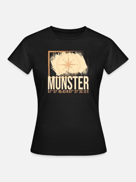 Münster Koordinaten - Frauen T-Shirt - Schwarz