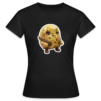 Süßer Kartoffel Bayer Tracht Lustig Shirt - Frauen T-Shirt - Schwarz - Vorne - AI Model Female 172 dark (172cm)