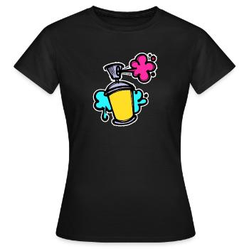 Graffiti Sreet Art Pulvérisateur de bombe aérosol Wildstyle - T-shirt Femme - noir - Devant - AI Model Female 172 dark (172cm)