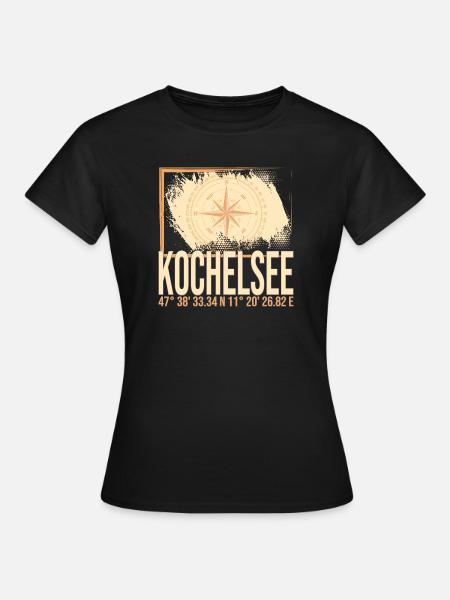 Kochelsee Koordinaten - Frauen T-Shirt - Schwarz