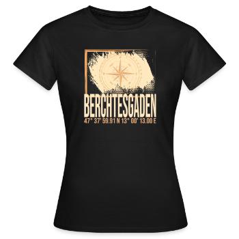 Berchtesgaden Koordinaten - Frauen T-Shirt - Schwarz - Vorne - AI Model Female 172 dark (172cm)