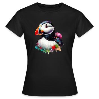 Puffin - Women's T-Shirt - black - Front - AI Model Female 172 dark (172cm)