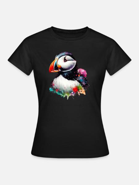 Papageitaucher - Frauen T-Shirt - Schwarz