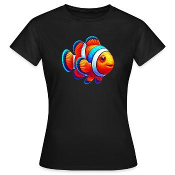 Poisson-clown - T-shirt Femme - noir - Devant - AI Model Female 172 dark (172cm)