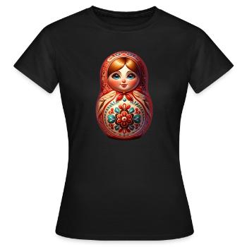 Russe Khokhloma Russie Russe Russe - T-shirt Femme - noir - Devant - AI Model Female 172 dark (172cm)