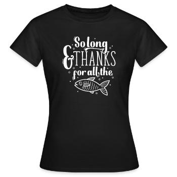 À bientôt et merci - T-shirt Femme - noir - Devant - AI Model Female 172 dark (172cm)