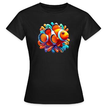Poisson-clown - T-shirt Femme - noir - Devant - AI Model Female 172 dark (172cm)